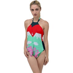 Mount Fuji Japan Landscape Volcano Go With The Flow One Piece Swimsuit