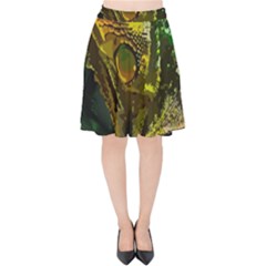 Chameleon Reptile Lizard Animal Velvet High Waist Skirt