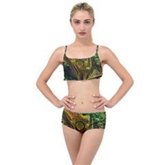 Chameleon Reptile Lizard Animal Layered Top Bikini Set