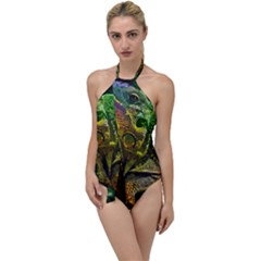 Chameleon Reptile Lizard Animal Go With The Flow One Piece Swimsuit