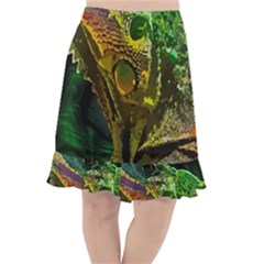 Chameleon Reptile Lizard Animal Fishtail Chiffon Skirt