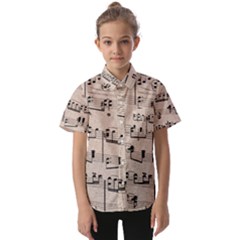 Art Vintage Music Paper Background Design Kids  Short Sleeve Shirt by Wegoenart