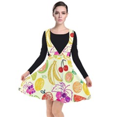 Seamless-fruit Plunge Pinafore Dress