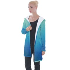 Color-bubbly Longline Hooded Cardigan by nateshop