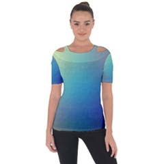 Color-bubbly Shoulder Cut Out Short Sleeve Top by nateshop