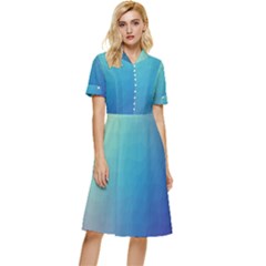 Color-bubbly Button Top Knee Length Dress by nateshop