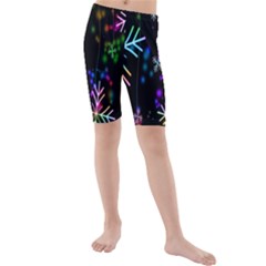 Snowflakes-star Calor Kids  Mid Length Swim Shorts