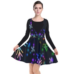 Snowflakes-star Calor Plunge Pinafore Dress