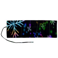 Snowflakes-star Calor Roll Up Canvas Pencil Holder (m)