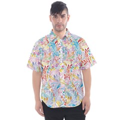 Floral Pattern Men s Short Sleeve Shirt