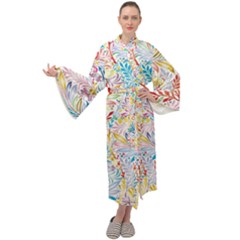 Floral Pattern Maxi Velour Kimono