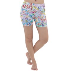 Floral Pattern Lightweight Velour Yoga Shorts by nateshop