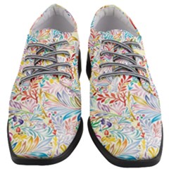 Floral Pattern Women Heeled Oxford Shoes