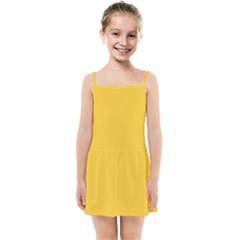 Geometric-pattern-yellow Kids  Summer Sun Dress by nateshop