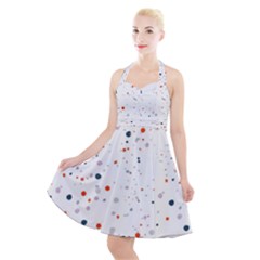 Background-round Spots Halter Party Swing Dress  by nateshop