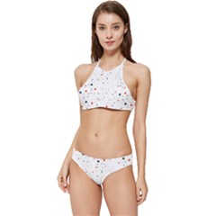 Background-round Spots Banded Triangle Bikini Set