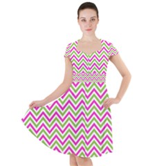 Mave,chevron,white,navi,purple Cap Sleeve Midi Dress by nateshop