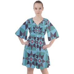 Floral Pattern Floral Motif Boho Button Up Dress