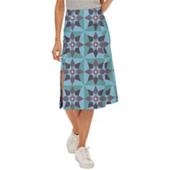 Floral Pattern Floral Motif Midi Panel Skirt