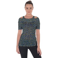 Abstract Pattern Sprinkles Sprinkle Shoulder Cut Out Short Sleeve Top by Wegoenart