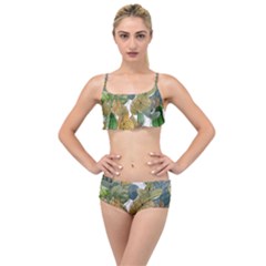 Illustration Sheet Autumn Color Drawing Layered Top Bikini Set