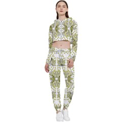 Background Pattern Texture Design Cropped Zip Up Lounge Set by Wegoenart