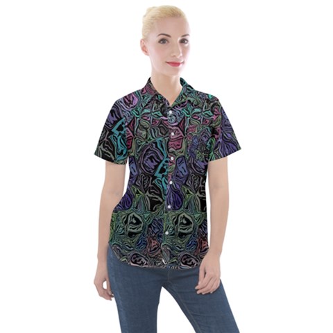 Background Pattern Texture Design Women s Short Sleeve Pocket Shirt by Wegoenart