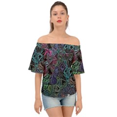 Background Pattern Texture Design Off Shoulder Short Sleeve Top