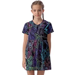 Background Pattern Texture Design Kids  Asymmetric Collar Dress by Wegoenart