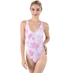 Valentine-background-hearts-bokeh High Leg Strappy Swimsuit