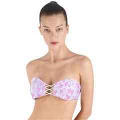 Valentine-background-hearts-bokeh Twist Bandeau Bikini Top by Zezheshop