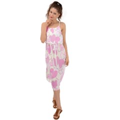 Valentine-background-hearts-bokeh Waist Tie Cover Up Chiffon Dress