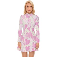 Valentine-background-hearts-bokeh Long Sleeve Velour Longline Dress