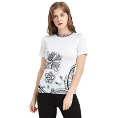 Im Fourth Dimension Black White 28 Women s Short Sleeve Rash Guard by imanmulyana