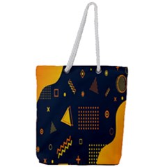 Abstract-geometric Full Print Rope Handle Tote (large) by nateshop