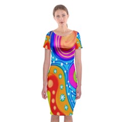 Abstract-tekstur Classic Short Sleeve Midi Dress by nateshop