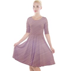 Background-pink Soft Quarter Sleeve A-line Dress by nateshop