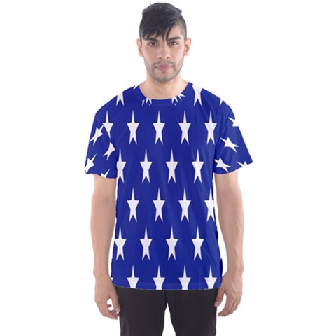 Banner-star Blue Men s Sport Mesh Tee by nateshop