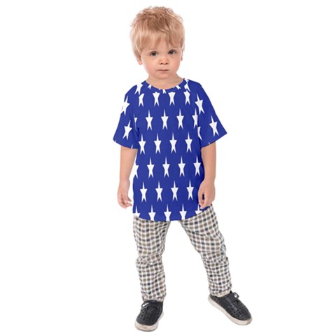 Banner-star Blue Kids  Raglan Tee by nateshop