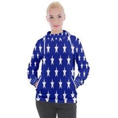 Banner-star Blue Women s Hooded Pullover by nateshop