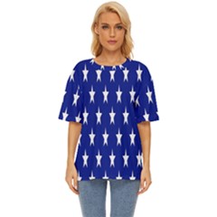 Banner-star Blue Oversized Basic Tee by nateshop