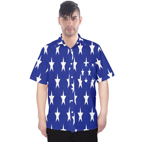 Banner-star Blue Men s Hawaii Shirt by nateshop