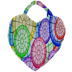 Circles-calor Giant Heart Shaped Tote by nateshop