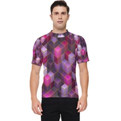 Cube-surface Men s Short Sleeve Rash Guard by nateshop