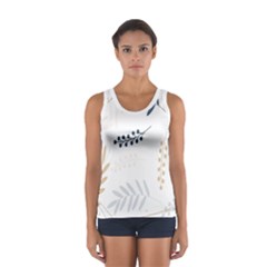 Flower-white Sport Tank Top  by nateshop