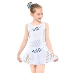 Flower-white Kids  Skater Dress Swimsuit