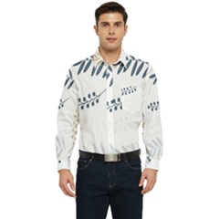 Flower-white Men s Long Sleeve Pocket Shirt  by nateshop