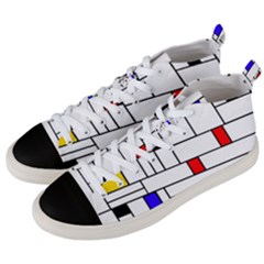 Illustration Geometric Abstract Plates Mosaic Men s Mid-top Canvas Sneakers by Wegoenart