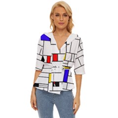 Illustration Geometric Abstract Plates Mosaic Lightweight Drawstring Hooded Top by Wegoenart