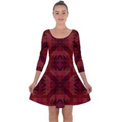 Maroon Quarter Sleeve Skater Dress